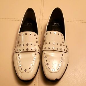 Marc Fisher bone colored flats with metal embellishment, size 9